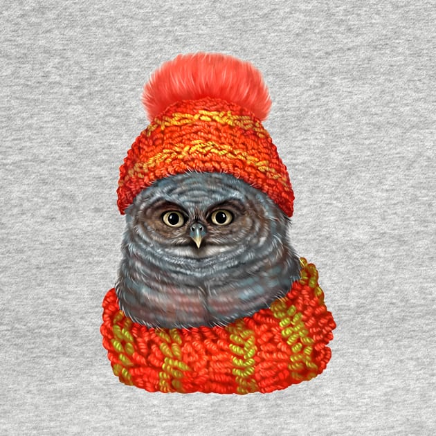 Owl in a hat and scarf. by Magical Forest